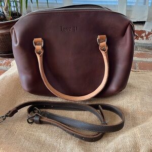 Love 41 Women's Dark Brown Leather Satchel